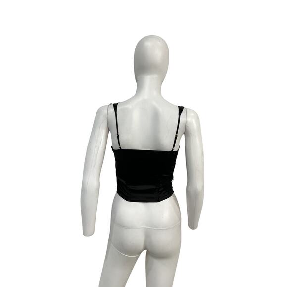 Loveshackfancy 'Mori' Black Polyester Bustier Size 0 - Picture 2 of 4